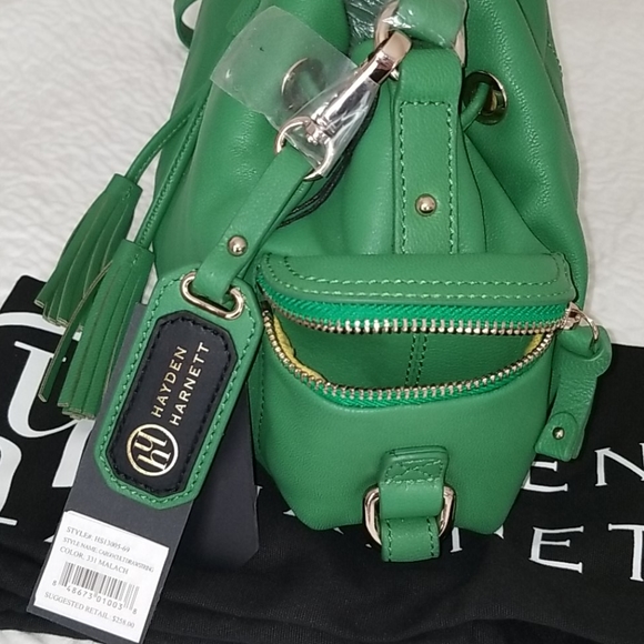 HAYDEN HARNETT GREEN LEATHER CROSS BODY BAG NWT - Picture 13 of 16